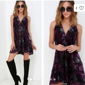 BB Dakota Floral Velvet Mini Dress Sz S